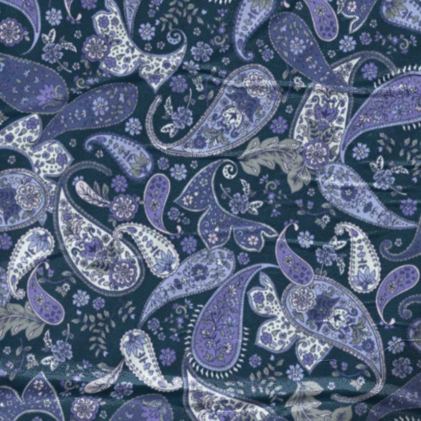 This captivating pattern showcases intricate paisley motifs in rich, deep tones, creating a sense of mystery and elegance.