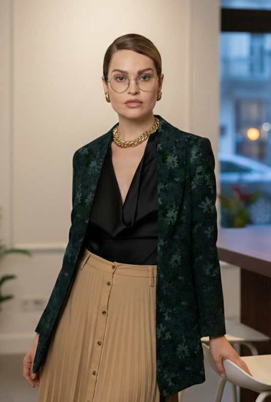 Green colour flower pattern