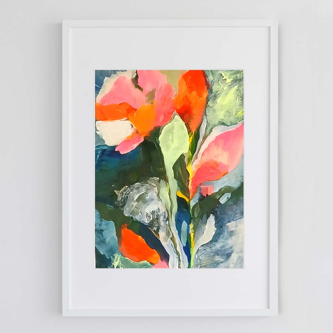 Original art work pieces painted on recycled wallpaper.