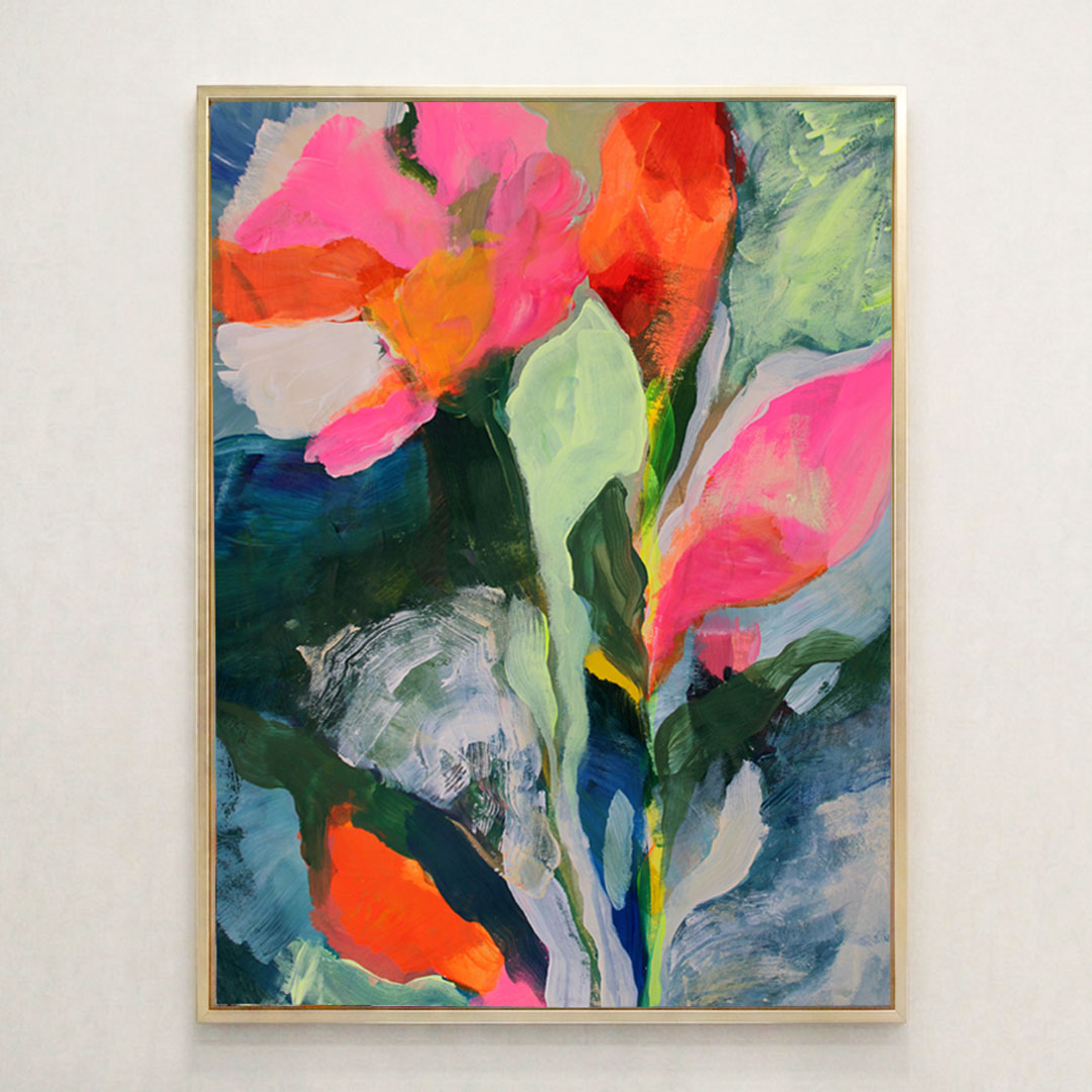 Original art work painted flower surface by Susanna Nousiainen