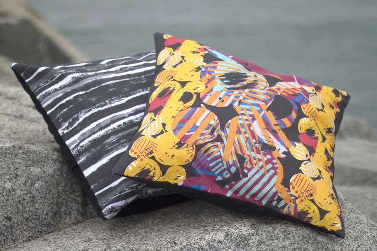Two Throw pillows with pattern designed by Susanna Nousiainen