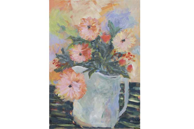 Painting flower pot art work Susanna Nousiainen