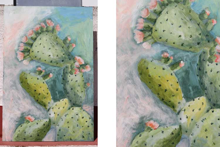 Painting cactus art work Susanna Nousiainen