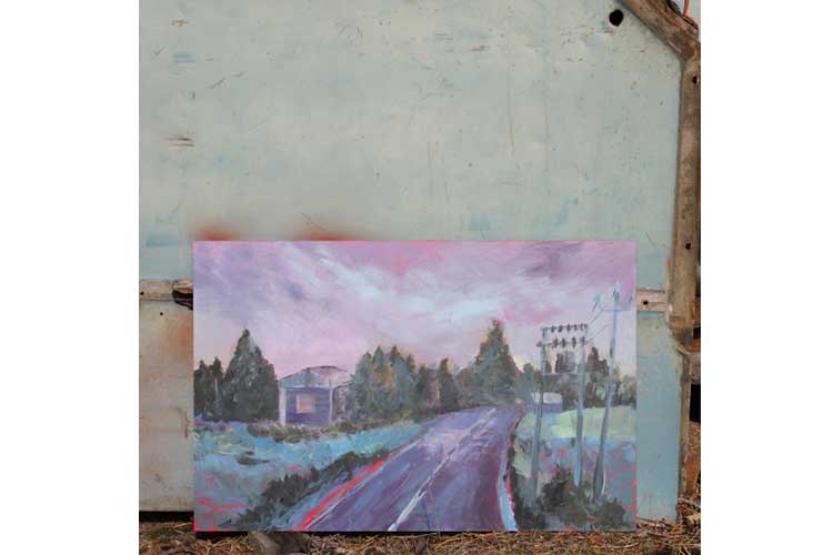 Painting country road art work Susanna Nousiainen
