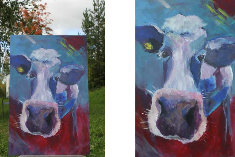 Painting cow art work Susanna Nousiainen