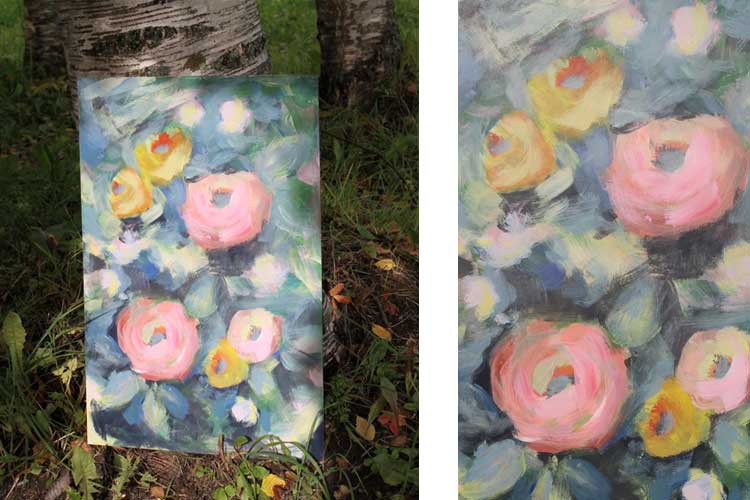 Painting rose painting art work Susanna Nousiainen