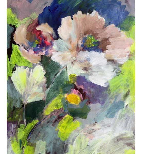 flowers acrylic painted art piece by Susanna Nousiainen