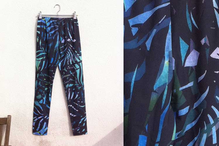 Green lush tropical Surface pattern design clothing collection Paella Showroom by Susanna Nousiainen
